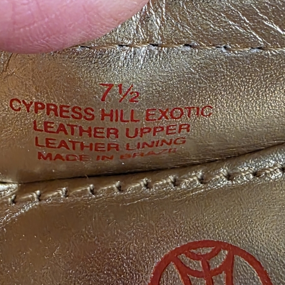 Marc Joseph Black and Red Snakeskin Flats - Picture 8 of 8